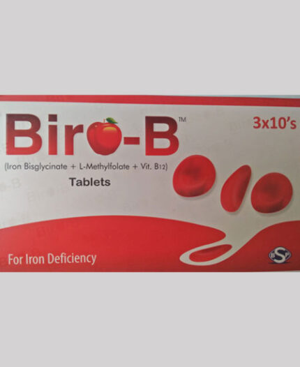 Biro-B (Iron Bisglycinate + L-Methylfolate + Vit. B12) Tablets